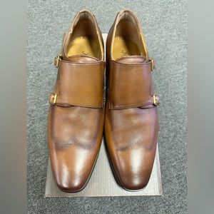 New Men’s Leather Florsheim Monks Belt Dress Shoes, size 10.5